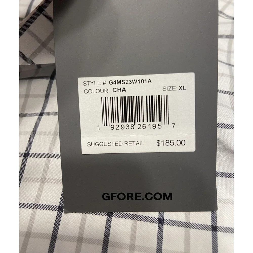 G/FORE Men`s Performance Blue/Grey/ White Skull Long Sleeve Men`s Shirt XL
